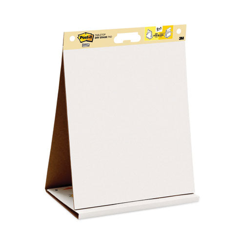 Image of Post-it® Easel Pads Super Sticky Pad Plus Tabletop Easel Pad with Self-Stick Sheets and Dry Erase Board, Unruled, 20 x 23, White, 20 Sheets