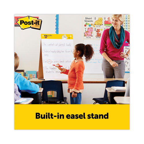 Image of Post-it® Easel Pads Super Sticky Self-Stick Tabletop Easel Pad with Command Strips, Presentation Format (1.5" Rule), 20 x 23, White, 20 Sheets