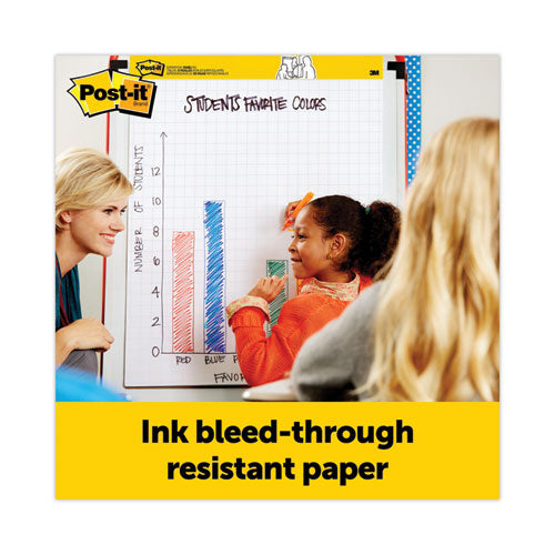 Image of Post-it® Easel Pads Super Sticky Self-Stick Tabletop Easel Pad with Command Strips, Presentation Format (1.5" Rule), 20 x 23, White, 20 Sheets