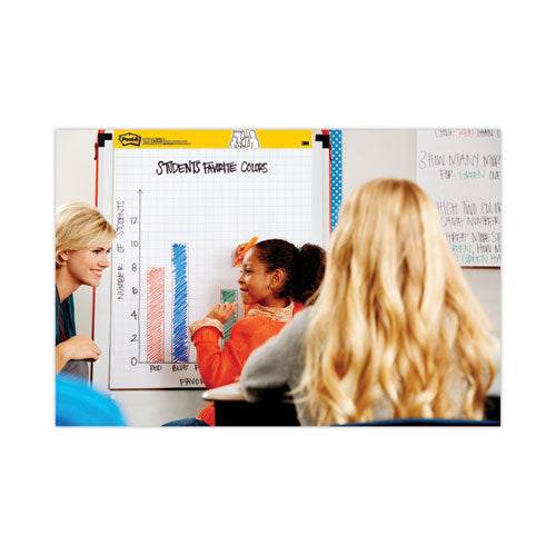 Image of Post-it® Easel Pads Super Sticky Self-Stick Tabletop Easel Pad with Command Strips, Presentation Format (1.5" Rule), 20 x 23, White, 20 Sheets