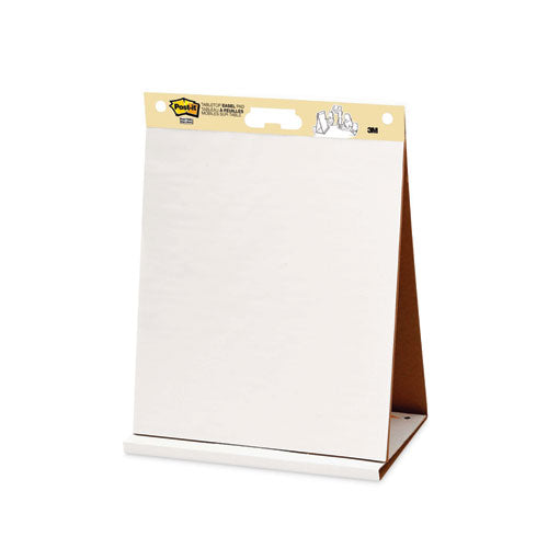 Image of Post-it® Easel Pads Super Sticky Original Tabletop Easel Pad with Self-Stick Sheets, Unruled, 20 x 23, White, 20 Sheets