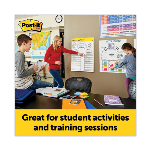 Image of Post-it® Easel Pads Super Sticky Self-Stick Wall Pad, Unruled, 20 x 23, White, 20 Sheets/Pad, 2 Pads/Pack, 2 Packs/Carton