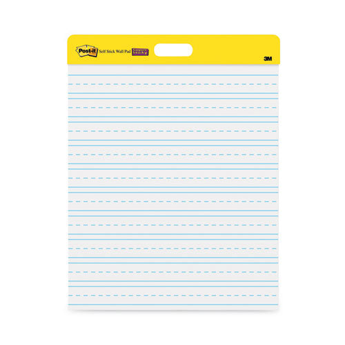 Image of Post-it® Easel Pads Super Sticky Self-Stick Wall Pad, Manuscript Format (Primary 3" Rule), 20 x 23, White, 20 Sheets, 2/Pack