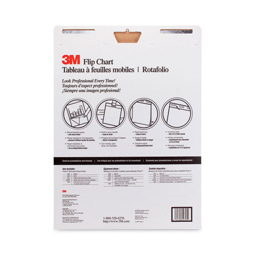 Image of 3M Professional Flip Chart, Unruled, 25 x 30, White, 40 Sheets, 2/Carton