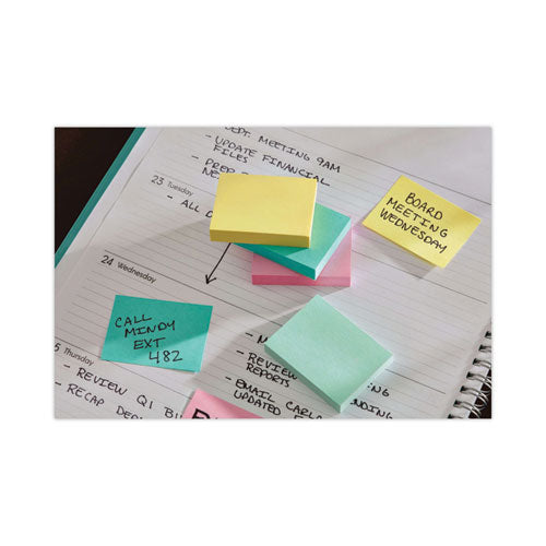 Image of Post-it® Greener Notes Original Recycled Note Pads, 1.38" x 1.88", Sweet Sprinkles Collection Colors, 100 Sheets/Pad, 12 Pads/Pack