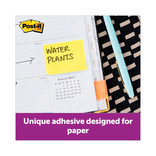Image of Post-it® Greener Notes Original Recycled Note Pads, 1.5" x 2", Canary Yellow, 100 Sheets/Pad, 12 Pads/Pack