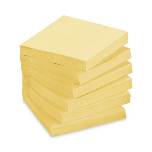 Image of Post-it® Greener Notes Original Recycled Note Pad Cabinet Pack, 3" x 3", Canary Yellow, 75 Sheets/Pad, 24 Pads/Pack