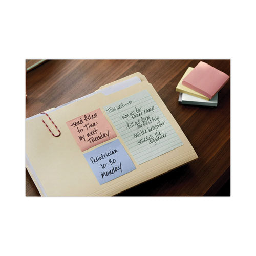 Image of Post-it® Greener Notes Original Recycled Note Pads, 3" x 3", Sweet Sprinkles Collection Colors, 100 Sheets/Pad, 12 Pads/Pack