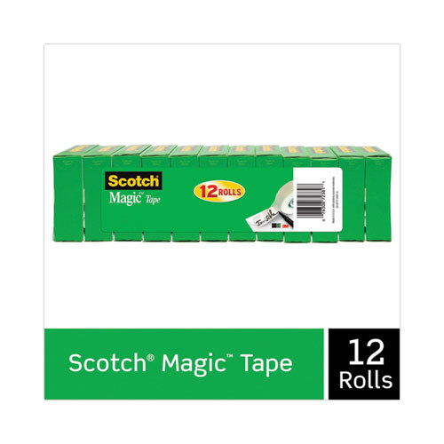 Image of Scotch® Clip Dispenser Value Pack With 12 Rolls Of Tape, 1" Core, Plastic, Charcoal