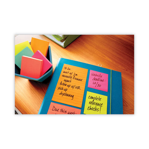 Image of Post-it® Notes Original Pads in Poptimistic Collection Colors, Note Ruled, 3" x 3", 100 Sheets/Pad, 6 Pads/Pack