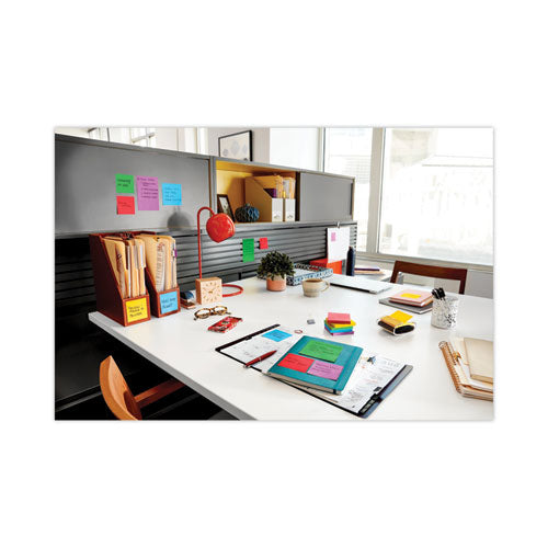 Image of Post-it® Notes Super Sticky Pads in Playful Primary Collection Colors, Note Ruled, 4" x 6", 90 Sheets/Pad, 3 Pads/Pack