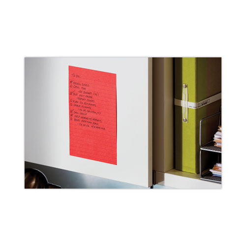 Image of Post-it® Notes Super Sticky Pads in Playful Primary Collection Colors, Note Ruled, 4" x 6", 90 Sheets/Pad, 3 Pads/Pack
