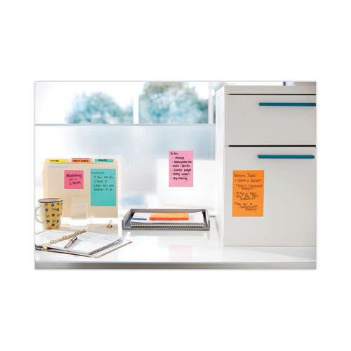 Image of Post-it® Notes Super Sticky Pads in Supernova Neon Collection Colors, Note Ruled, 4" x 6", 90 Sheets/Pad, 3 Pads/Pack