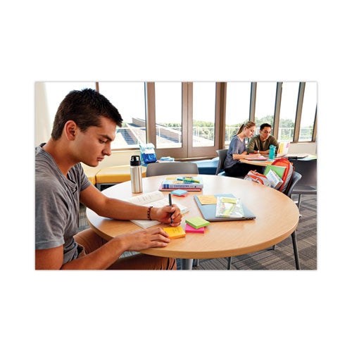 Image of Post-it® Notes Super Sticky Pads in Energy Boost Collection Colors, Note Ruled, 4" x 6", 90 Sheets/Pad, 3 Pads/Pack