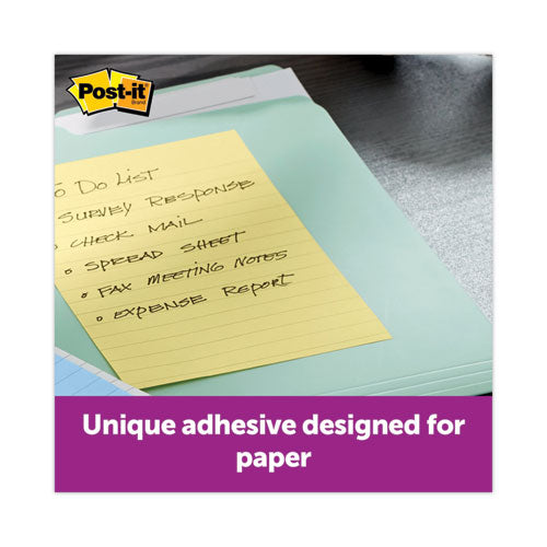 Image of Post-it® Notes Original Pads in Canary Yellow, Note Ruled, 4" x 6", 100 Sheets/Pad, 5 Pads/Pack