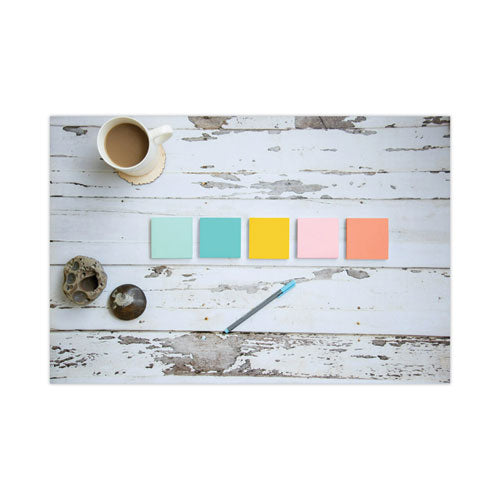 Image of Post-it® Notes Original Pads in Beachside Cafe Collection Colors, Note Ruled, 4" x 6", 100 Sheets/Pad, 5 Pads/Pack