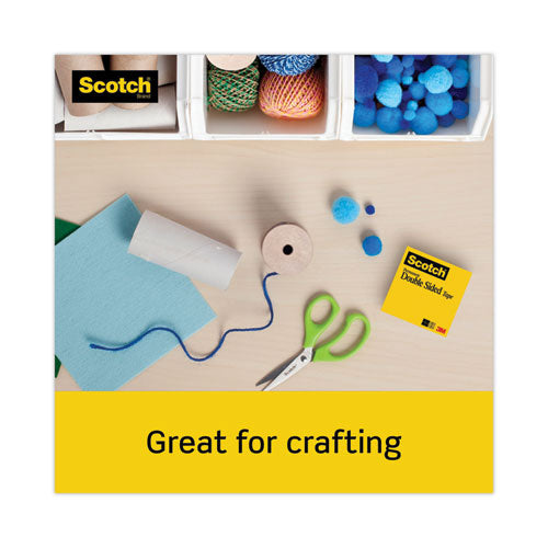 Image of Scotch® Double-Sided Tape With Dispenser, 1" Core, 0.5" X 75 Ft, Clear, 6/pack