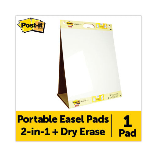 Image of Post-it® Easel Pads Super Sticky Pad Plus Tabletop Easel Pad with Self-Stick Sheets and Dry Erase Board, Unruled, 20 x 23, White, 20 Sheets