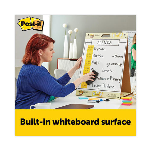 Image of Post-it® Easel Pads Super Sticky Pad Plus Tabletop Easel Pad with Self-Stick Sheets and Dry Erase Board, Unruled, 20 x 23, White, 20 Sheets