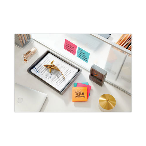 Image of Post-it® Notes Super Sticky Pads in Supernova Neon Collection Colors, Note Ruled, 4" x 4", 90 Sheets/Pad, 6 Pads/Pack