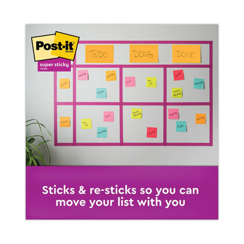 Image of Post-it® Notes Super Sticky Meeting Notes in Energy Boost Collection Colors, 8" x 6", 45 Sheets/Pad, 4 Pads/Pack