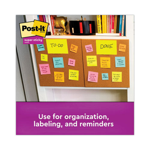 Image of Post-it® Notes Super Sticky Meeting Notes in Energy Boost Collection Colors, 8" x 6", 45 Sheets/Pad, 4 Pads/Pack