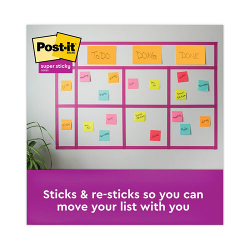 Image of Post-it® Notes Super Sticky Meeting Notes in Energy Boost Collection Colors, Note Ruled, 8" x 6", 45 Sheets/Pad, 4 Pads/Pack