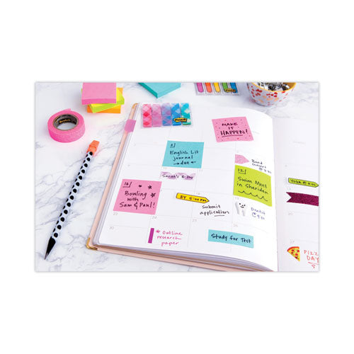 Image of Post-it® Notes Mini Cubes, 1.88" x 1.88", Green Wave and Orange Wave Collections, 400 Sheets/Cube, 3 Cubes/Pack