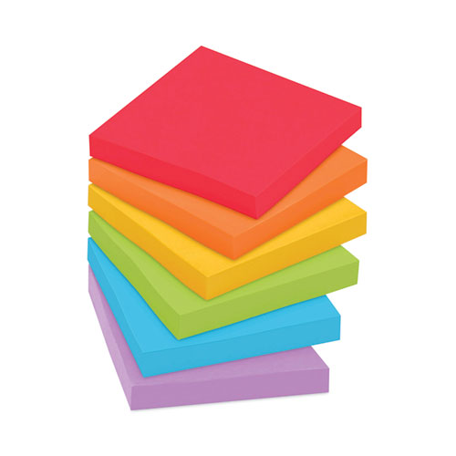 Image of Post-it® Notes Super Sticky Pads in Playful Primary Collection Colors, 3" x 3", 90 Sheets/Pad, 12 Pads/Pack