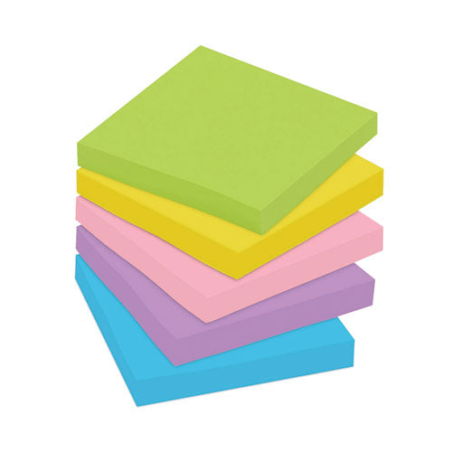 Image of Post-it® Notes Original Pads in Floral Fantasy Collection Colors, Cabinet Pack, 3" x 3", 100 Sheets/Pad, 18 Pads/Pack