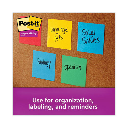 Image of Post-it® Notes Super Sticky Pads in Playful Primary Collection Colors, Cabinet Pack, 3" x 3", 70 Sheets/Pad, 24 Pads/Pack