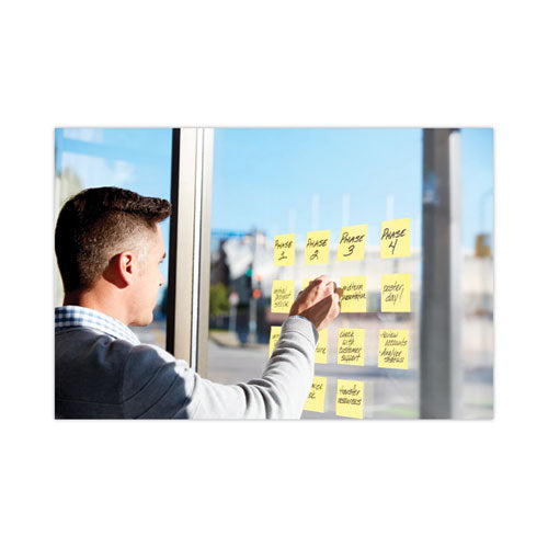 Image of Post-it® Notes Super Sticky Pads in Canary Yellow, Cabinet Pack, 3" x 3", 90 Sheets/Pad, 24 Pads/Pack