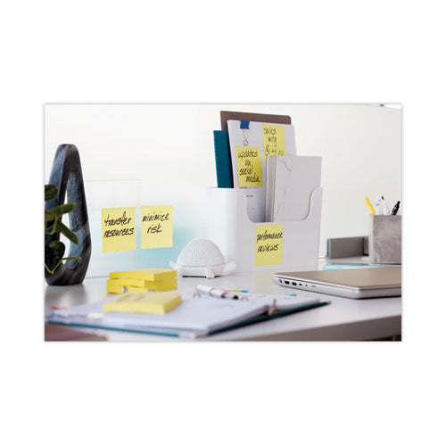 Image of Post-it® Notes Super Sticky Pads in Canary Yellow, Cabinet Pack, 3" x 3", 90 Sheets/Pad, 24 Pads/Pack