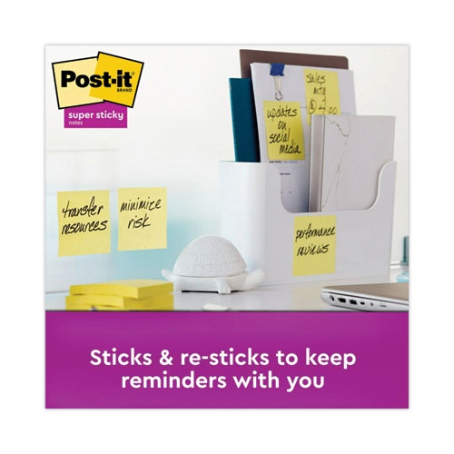 Image of Post-it® Notes Super Sticky Pads in Canary Yellow, Value Pack, 3" x 3", 90 Sheets/Pad, 24 Pads/Pack