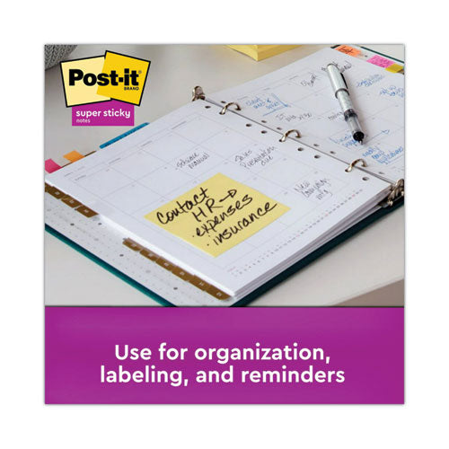 Image of Post-it® Notes Super Sticky Pads in Canary Yellow, Value Pack, 3" x 3", 90 Sheets/Pad, 24 Pads/Pack