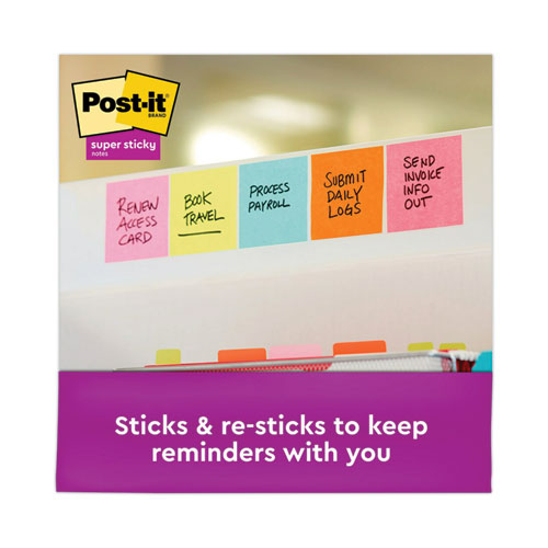 Image of Post-it® Notes Super Sticky Self-Stick Notes Office Pack, 3" x 3", Supernova Neons Collection Colors, 90 Sheets/Pad, 24 Pads/Pack