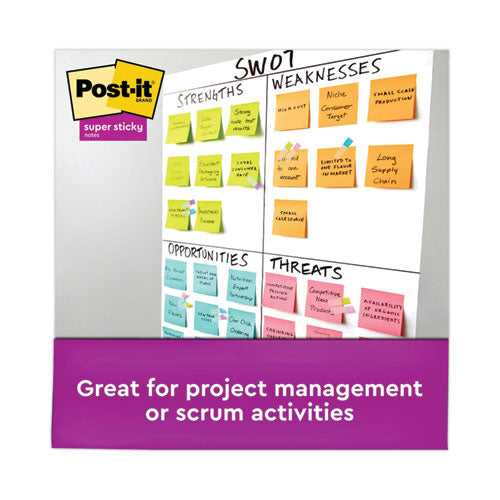 Image of Post-it® Notes Super Sticky Self-Stick Notes Office Pack, 3" x 3", Supernova Neons Collection Colors, 90 Sheets/Pad, 24 Pads/Pack