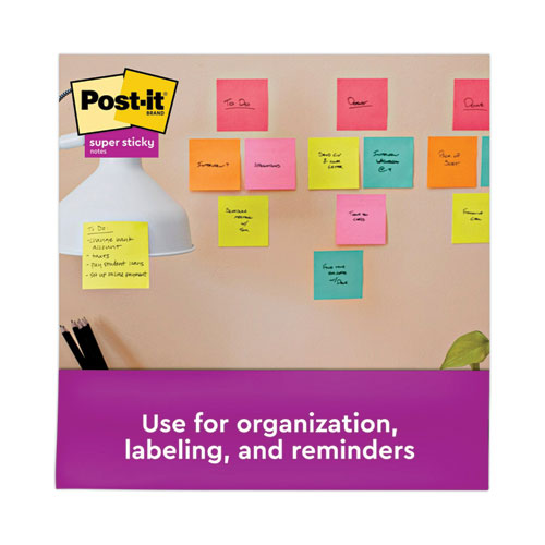 Image of Post-it® Notes Super Sticky Self-Stick Notes Office Pack, 3" x 3", Supernova Neons Collection Colors, 90 Sheets/Pad, 24 Pads/Pack