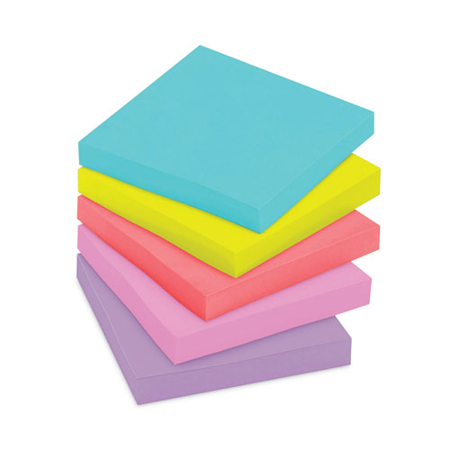 Image of Post-it® Notes Super Sticky Pads in Supernova Neon Collection Colors, Cabinet Pack, 3" x 3", 70 Sheets/Pad, 24 Pads/Pack