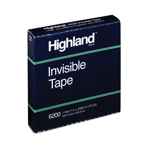 Image of Highland Invisible Permanent Mending Tape, 3" Core, 1" X 72 Yds, Clear