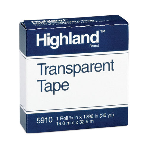 Image of Highland Transparent Tape, 1" Core, 0.75" X 36 Yds, Clear
