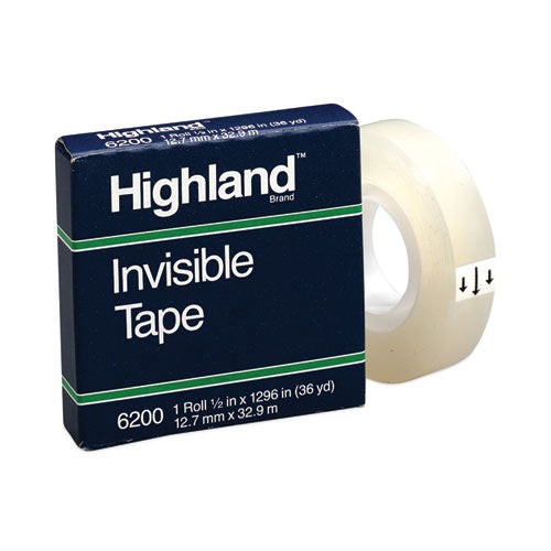 Image of Highland Invisible Permanent Mending Tape, 1" Core, 0.5" X 36 Yds, Clear