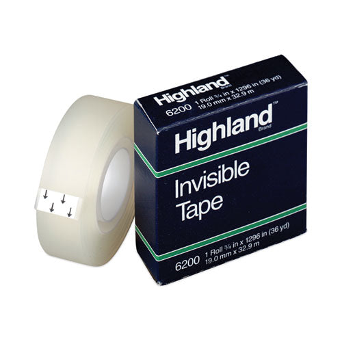Image of Highland Invisible Permanent Mending Tape, 1" Core, 0.75" X 36 Yds, Clear