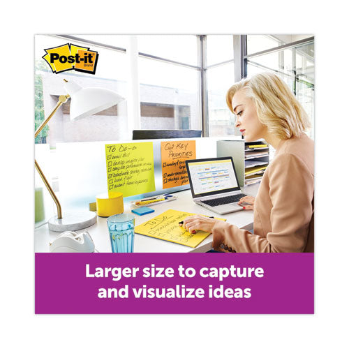 Image of Post-it® Notes Super Sticky Big Notes, Unruled, 11 x 11, Green, 30 Sheets