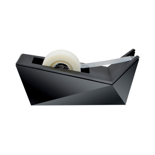 Image of Scotch® Facet Design One-Handed Dispenser With One Roll Of Tape, 1" Core, Plastic, Black