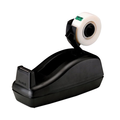 Image of Scotch® Deluxe Desktop Tape Dispenser, Heavily Weighted, Attached 1" Core, Black