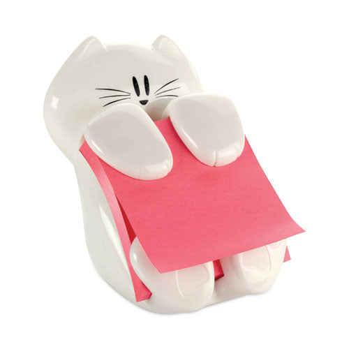 Image of Post-it® Pop-up Notes Super Sticky Cat Notes Dispenser, For 3 x 3 Pads, White, Includes (1) Rio de Janeiro Super Sticky Pop-up Pad