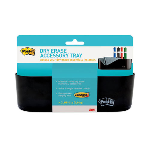 Image of Post-it® Dry Erase Accessory Tray, 8.5" x 3" x 5.25", Black