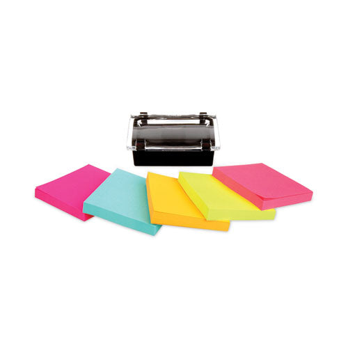 Image of Post-it® Pop-up Notes Super Sticky Pop-up Dispenser Value Pack, For 3 x 3 Pads, Black/Clear, Includes (12) Marrakesh Rio de Janeiro Super Sticky Pop-up Pad