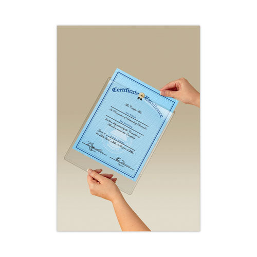 Image of Scotch Display Pocket, Removable Interlocking Fasteners, Plastic, 8.5 x 11, Clear